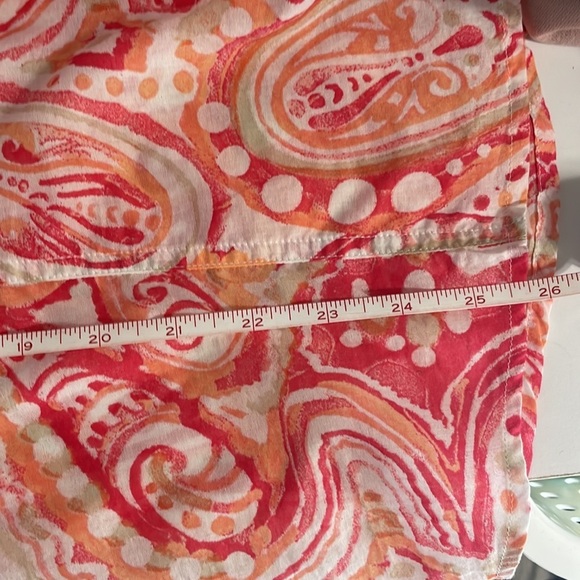 Chico’s Button Up Coral Shirt Size M - Picture 9 of 9
